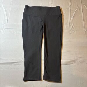 Spanx Womens Black High Waisted Cropped Leggings Size M Activewear Yoga Pants
